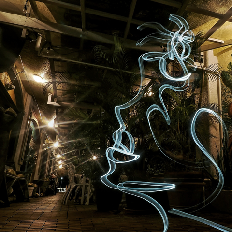 One Line Light Art – Guam Girl - Light Painting Art- Artezaar.com Online Art Gallery