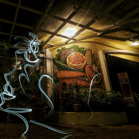 One Line Light Art – Guam Girl - Light Painting Art- Artezaar.com Online Art Gallery