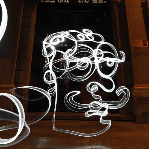 One Line Light Art – Turin Man - Light Painting Art- Artezaar.com Online Art Gallery