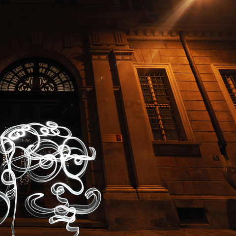 One Line Light Art – Turin Man - Light Painting Art- Artezaar.com Online Art Gallery