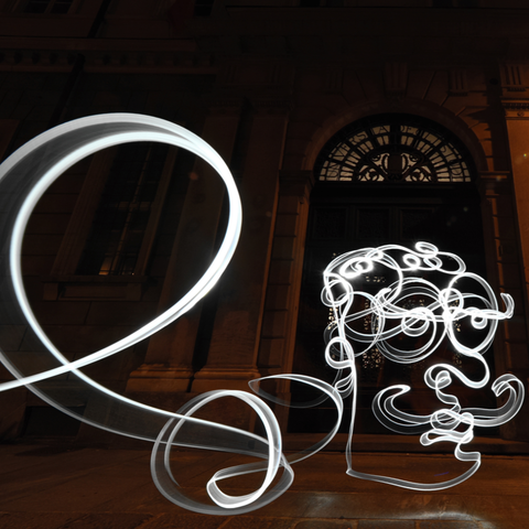 One Line Light Art – Turin Man - Light Painting Art- Artezaar.com Online Art Gallery