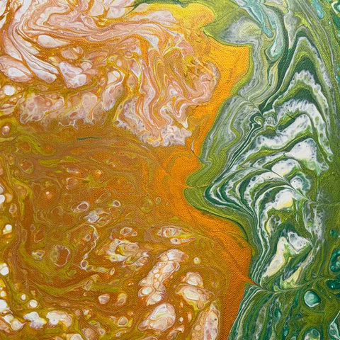 Orange Juice - Fluid Acrylic Painting - Artezaar.com Online Art Gallery