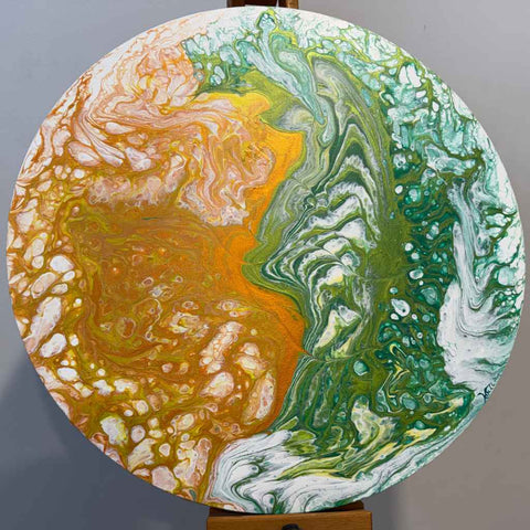 Orange Juice - Fluid Acrylic Painting - Artezaar.com Online Art Gallery
