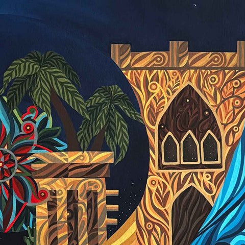 Ornamental Arabia Fine Acrylic Painting Buy Now on Artezaar.com Online Art Gallery Dubai UAE 