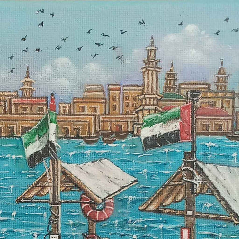 Over The Morning Moored - Acrylic Painting - Artezaar.com Online Art Gallery