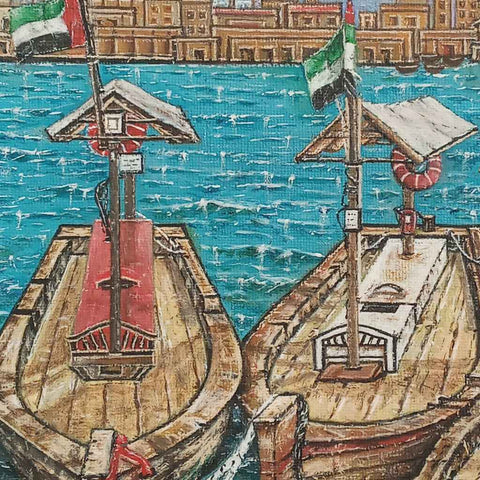 Over The Morning Moored - Acrylic Painting - Artezaar.com Online Art Gallery