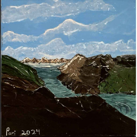 Pathway to the clouds Abstract Acrylic Painting Buy Now on Artezaar.com Online Art Gallery Dubai UAE
