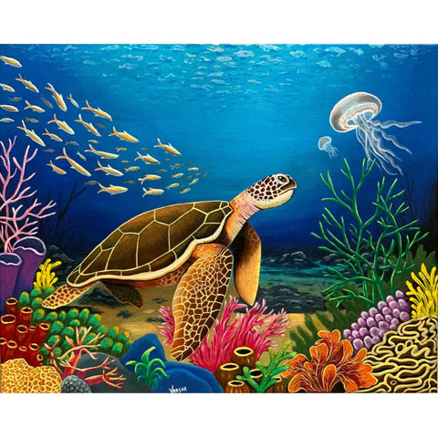 Peaceful Sealife - Acrylic Painting - Artezaar.com Online Art Gallery