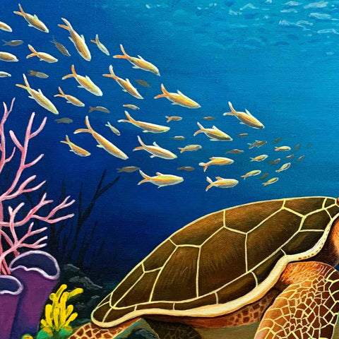 Peaceful Sealife - Acrylic Painting - Artezaar.com Online Art Gallery