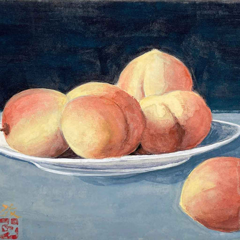 Peach Mixed Media Painting Buy Now on Artezaar.com Online Art Gallery Dubai UAE