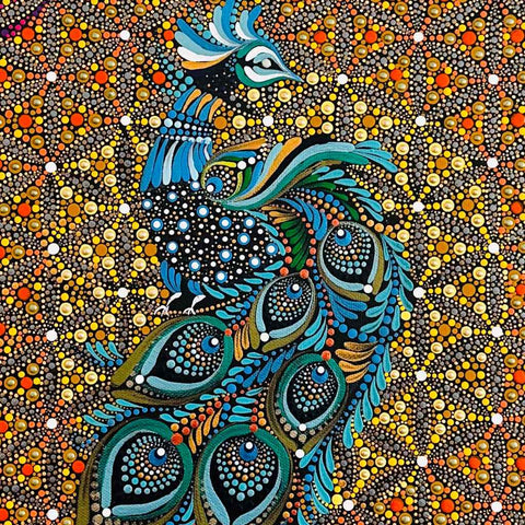 Peacock Acrylic Painting Buy Now on Artezaar.com Online Art Gallery Dubai UAE