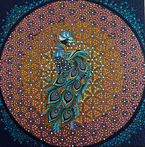 Peacock Acrylic Painting Buy Now on Artezaar.com Online Art Gallery Dubai UAE