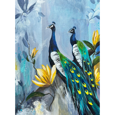 Peacocks - Mixed Media - Artezaar.com Online Art Gallery