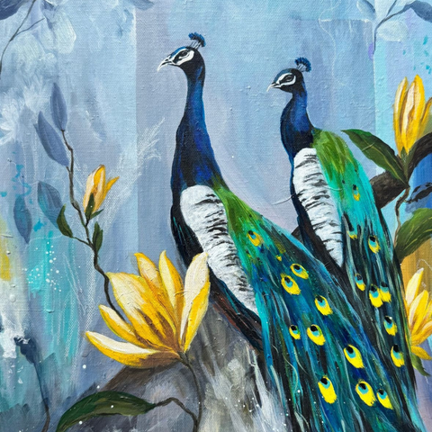Peacocks - Mixed Media - Artezaar.com Online Art Gallery