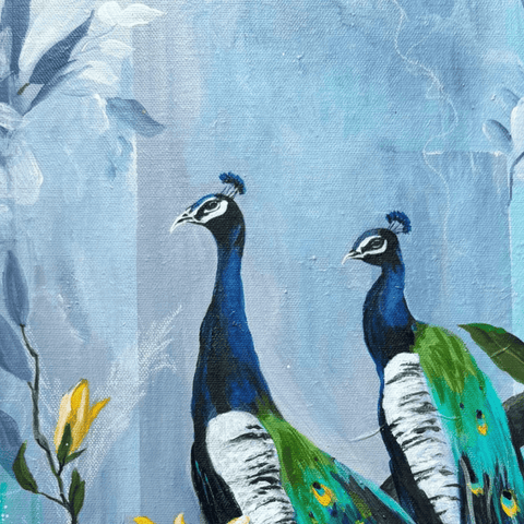 Peacocks - Mixed Media - Artezaar.com Online Art Gallery