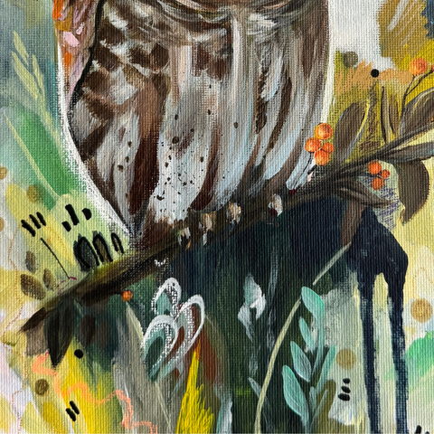 Pernambuco Pygmy Owl - Mixed Media - Artezaar.com Online Art Gallery