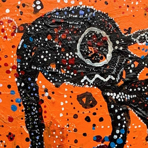 Phantom with Child Giraffe - Acrylic Painting - Artezaar.com Online Art Gallery