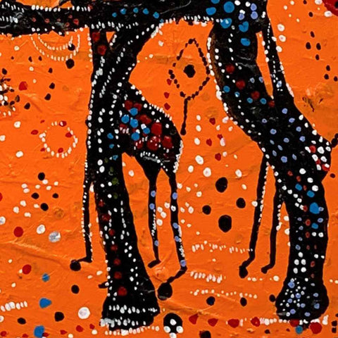 Phantom with Child Giraffe - Acrylic Painting - Artezaar.com Online Art Gallery