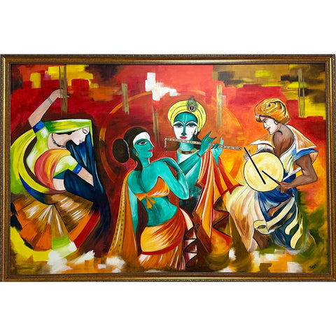 Raas Leela Acrylic Painting Buy Now on Artezaar.com Online Art Gallery Dubai UAE