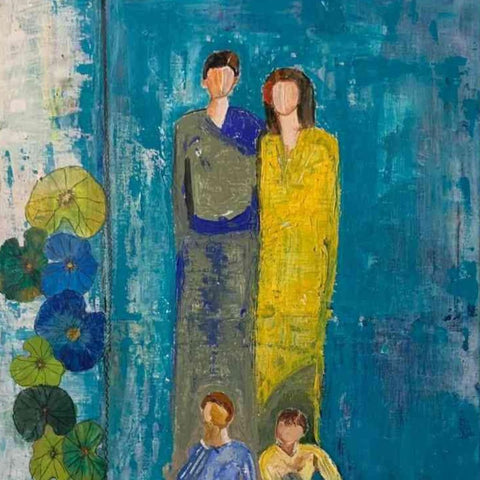 Together Abstract Acrylic Painting Buy Now on Artezaar.com Online Art Gallery Dubai UAE
