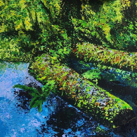 When The Forest Whispers To The River - Acrylic Painting - Artezaar.com Online Art Gallery