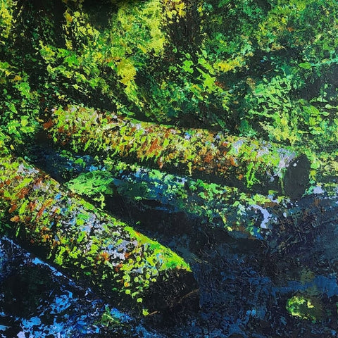 When The Forest Whispers To The River - Acrylic Painting - Artezaar.com Online Art Gallery