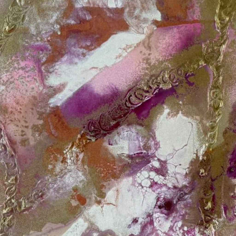 Pink Golden Motion - Acrylic Painting - Artezaar.com Online Art Gallery