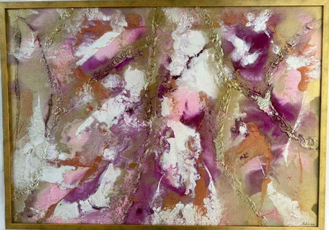 Pink Golden Motion - Acrylic Painting - Artezaar.com Online Art Gallery