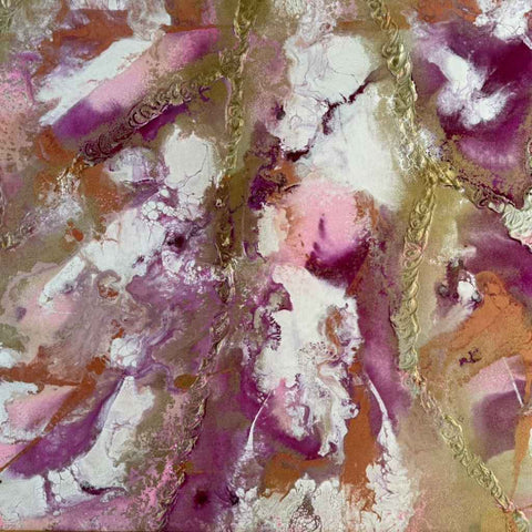 Pink Golden Motion - Acrylic Painting - Artezaar.com Online Art Gallery