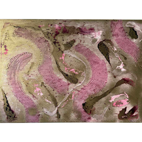 Pink Golden Motion III Abstract Acrylic Painting Buy Now on Artezaar.com Online Art Gallery Dubai UAE