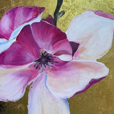 Pink flower Fine Acrylic painting Buy Now on Artezaar.com Online Art Gallery Dubai UAE