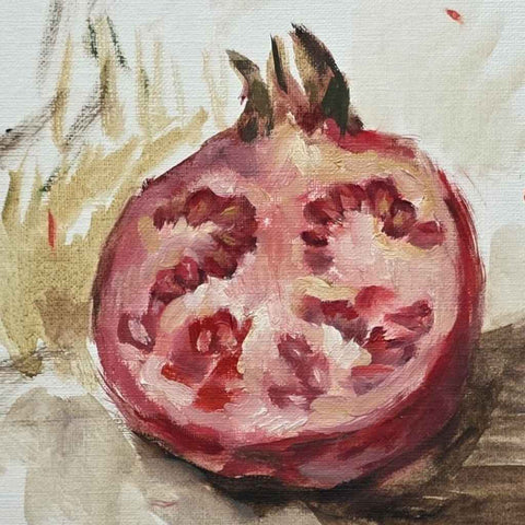 Pomegranate Half Oil Painting Buy Now on Artezaar.com Online Art Gallery Dubai UAE
