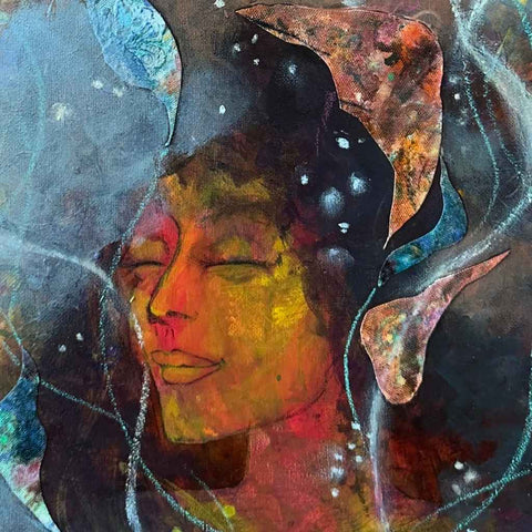 Prayer Abstract Mixed Media Painting Buy Now on Artezaar.com Online Art Gallery Dubai UAE