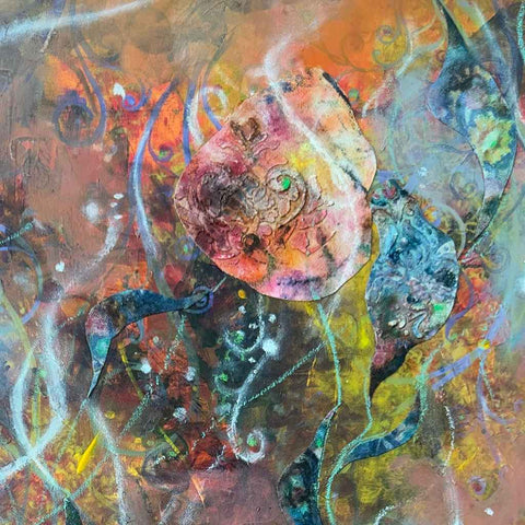 Prayer Abstract Mixed Media Painting Buy Now on Artezaar.com Online Art Gallery Dubai UAE