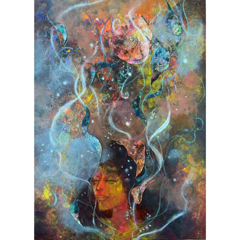 Prayer Abstract Mixed Media Painting Buy Now on Artezaar.com Online Art Gallery Dubai UAE