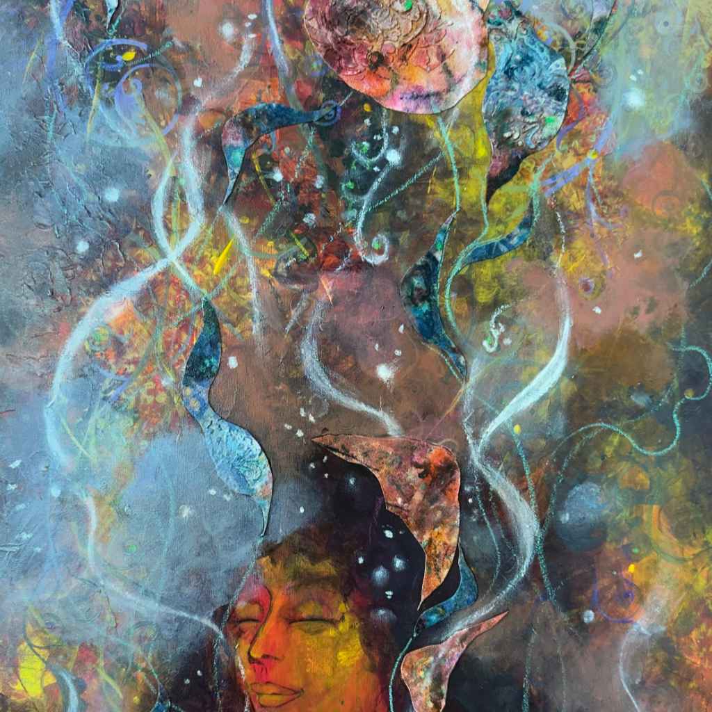 Prayer | Soulful Woman Abstract Painting | Artezaar Dubai – Artezaar ...