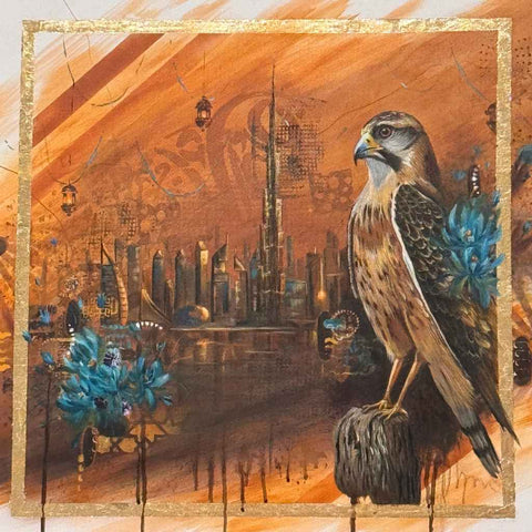 Proud Reflections Mixed Media Painting Buy Now on Artezaar.com Online Art Gallery Dubai UAE