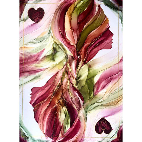Queen off Hearts Alchol Ink Painting Buy Now on Artezaar.com Online Art Gallery Dubai UAE