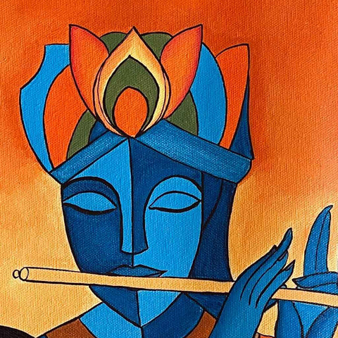 Radha Krishna Acrylic Painting Buy Now on Artezaar.com Online Art Gallery Dubai UAE