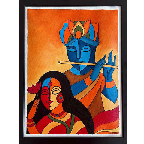 Radha Krishna Acrylic Painting Buy Now on Artezaar.com Online Art Gallery Dubai UAE