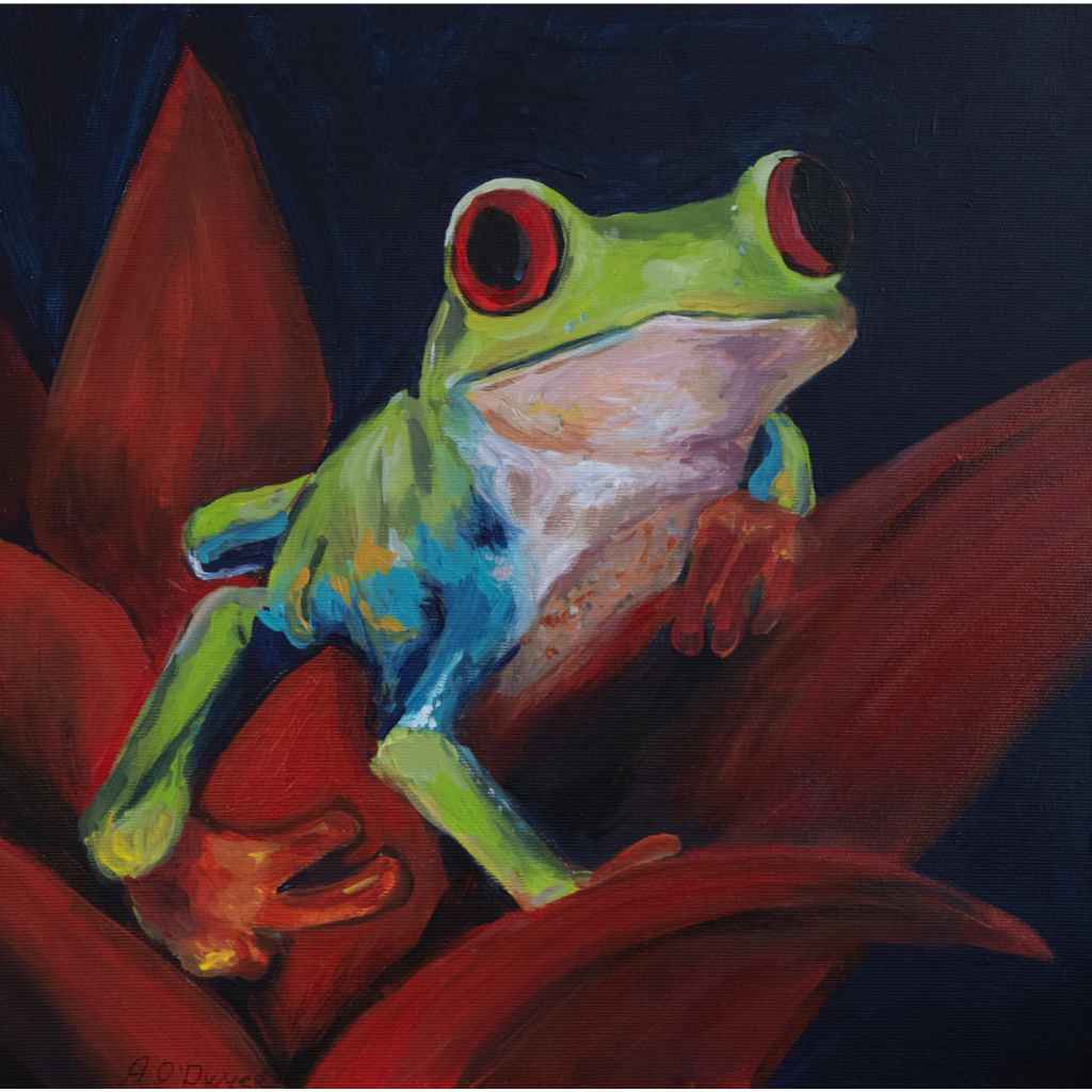 Red–Eyed Tree Frog | Acrylic Painting | Artezaar.com Art Gallery Dubai ...