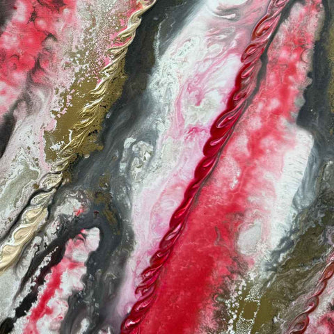 Red Golden Motion - Acrylic Painting - Artezaar.com Online Art Gallery