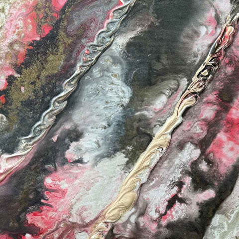 Red Golden Motion - Acrylic Painting - Artezaar.com Online Art Gallery