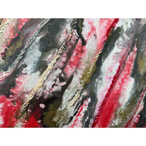 Red Golden Motion - Acrylic Painting - Artezaar.com Online Art Gallery