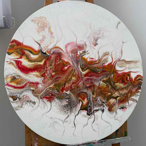 Red Mantra - Acrylic Painting - Artezaar.com Online Art Gallery