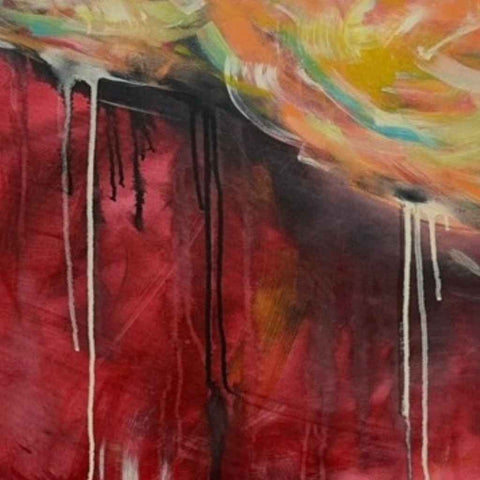 Red Play Abstract Acrylic Painting Buy Now on Artezaar.com Online Art Gallery Dubai UAE