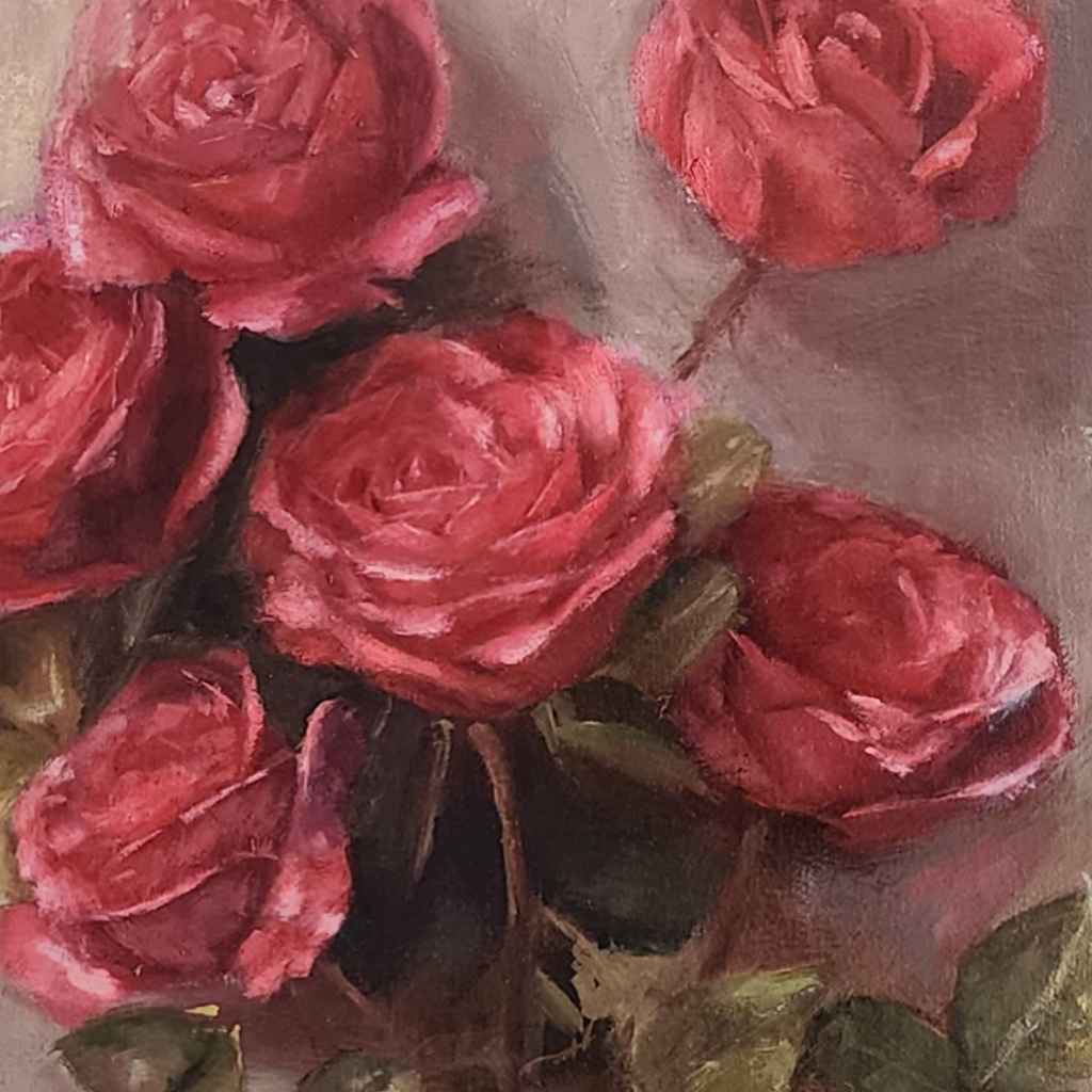 Roses Rt Red Roses | Oil Painting | Artezaar.com Online Art Gallery Dubai