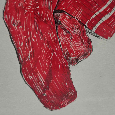 Red Socks Sketches & Drawings Buy Now on Artezaar.com Online Art Gallery Dubai UAE