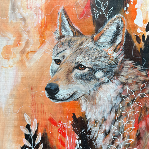 Red Wolf - Mixed Media - Artezaar.com Online Art Gallery
