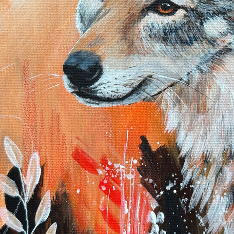 Red Wolf - Mixed Media - Artezaar.com Online Art Gallery